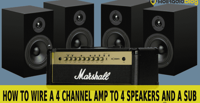 how to wire a 4 channel amp to 4 speakers and a sub